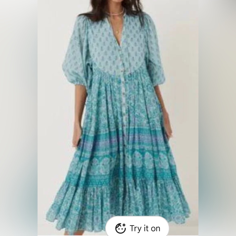Spell vintage Utopia maxi. Size XS.  Blue and Pink Floral Dress